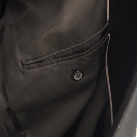 Chaps Men’s 44L Wool Blend Overcoat – Black, Classic 3-Button Long Coat - Picture 8 of 10